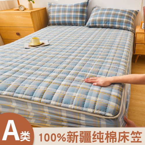 純棉床包100全棉夾棉2025新款四季通用單件床罩三件套床墊保護罩