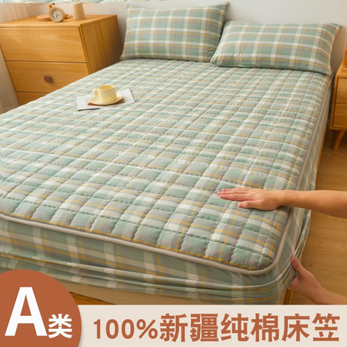 純棉床包100全棉夾棉2025新款四季通用單件床罩三件套床墊保護罩