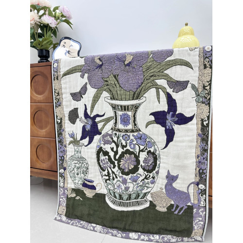 【美學系列】高級美學純棉復古貓咪油畫風掛毯掛畫門簾沙發巾