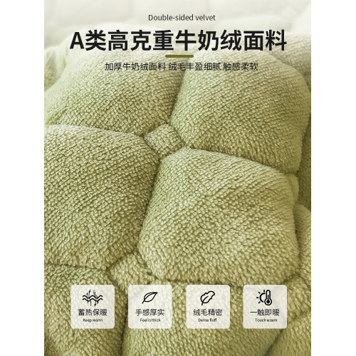 2026新款加絨夾棉床包單件冬季牛奶絨珊瑚絨三件套加厚床墊保護罩