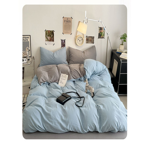 簡約風床品床上四件套床單被套100全棉純色床包款學生宿捨三3件套