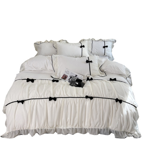 小紅書推薦裸睡公主風純棉床單四件套全棉床上用品被套被罩少女心