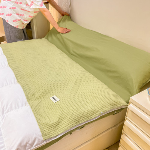 華夫格全棉酒店隔髒睡袋成人出差旅行純棉床單被套可攜式旅遊必備