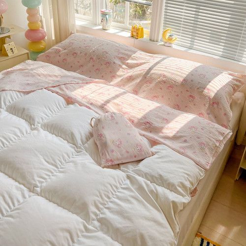 雲感軟糯雙層紗旅行睡袋隔髒床單可水洗可攜式三件套旅遊出差神器