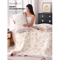 十層加厚純棉紗布蓋毯全棉柔軟泡芙被春秋卡通可愛單人沙發毛巾被