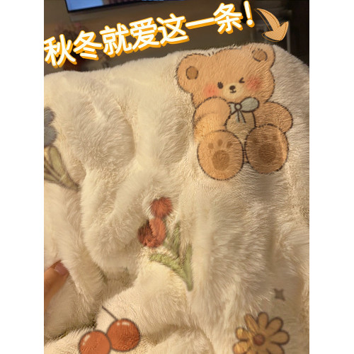 牛奶絨毛毯蓋毯冬季加厚法蘭絨辦公室午睡珊瑚絨披肩沙發毯小被子