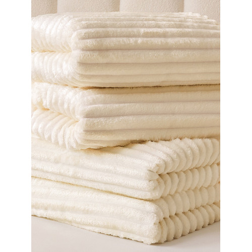 新款兔毛絨多功能加厚毛毯毯子軟糯鎖溫加密蓋毯秋冬純色保暖絨毯