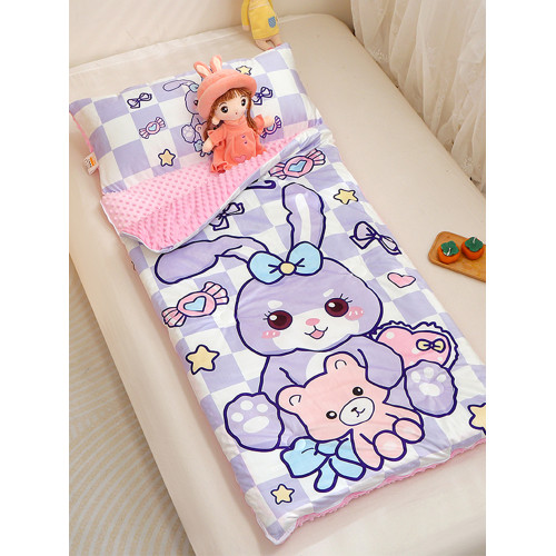 A類兒童牛奶絨睡袋嬰幼兒寶寶幼兒園防踢被安撫豆豆被加厚秋冬款