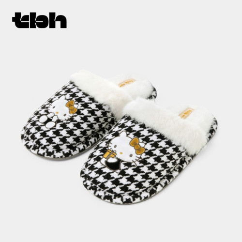 tbh野獸派家居Hello Kitty毛呢刺綉拖鞋可外穿室內情侶家居鞋冬