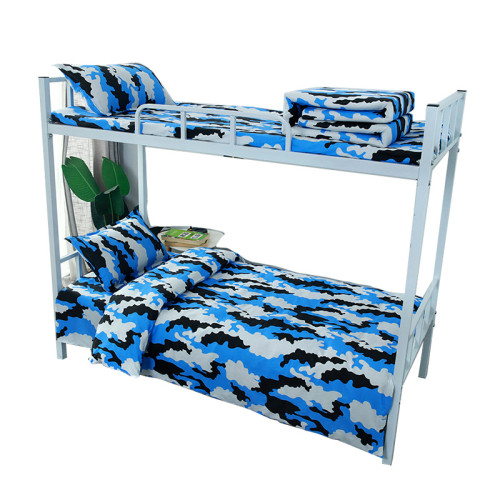 軍綠迷彩三件套純棉床上用品被套軍訓夏令營宿捨單人被罩單件床單