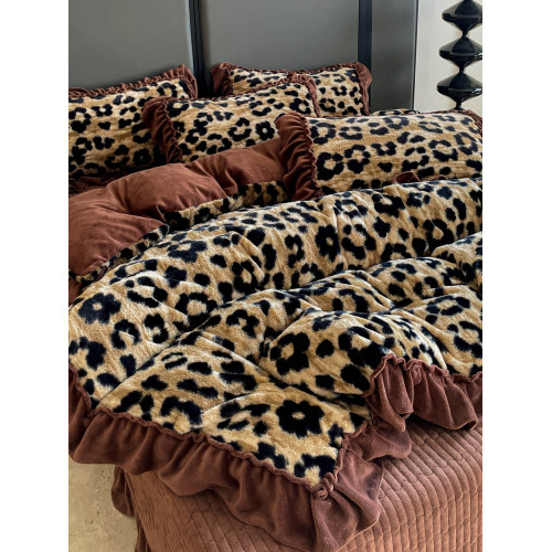 小紅書推薦輕奢美拉德加厚花邊牛奶絨四件套冬季加厚保暖床單被罩