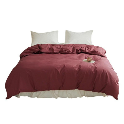 簡約水洗棉被套單件100純色被罩單雙人宿捨可裸睡被單