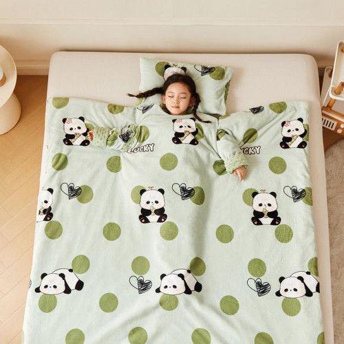 兒童睡袋寶寶睡覺防踢被子神器嬰兒棉被秋冬季小孩牛奶絨大童冬被