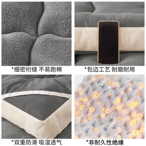 冬季床墊軟墊遮蓋物加厚加絨牛奶絨家用冬墊被床褥子學生宿捨單人