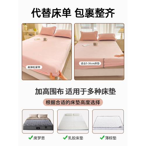 冬季牛奶絨床包罩單件2025秋冬新款加厚珊瑚絨床墊保護罩防塵套天