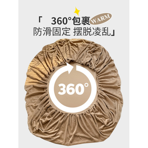 貓人牛奶絨床包單件秋冬季加絨床罩加厚珊瑚絨床墊蓆夢思保護罩套