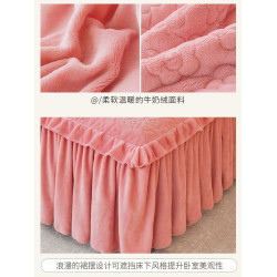 夾棉牛奶絨床包式床裙二合一床罩法蘭絨蓆夢思防滑床墊保護套床套