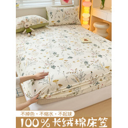 全棉2025新款床包罩純棉全包床罩墊單件床墊保護套宿捨床單三件套