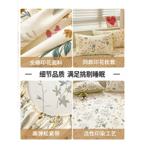 全棉2025新款床包罩純棉全包床罩墊單件床墊保護套宿捨床單三件套