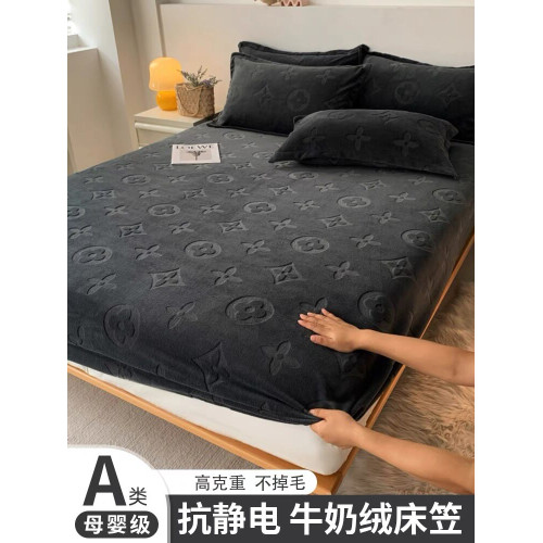 牛奶絨床包單件珊瑚絨床罩加絨加厚床墊套保護罩冬季防滑床單套罩