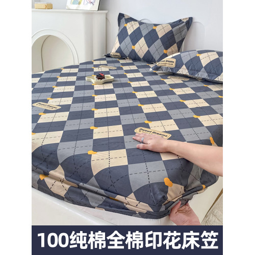 純棉床包100全棉2023年新款床包罩單件學生宿捨單人床墊套三件套