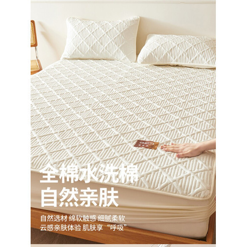 新款全棉夾棉床包罩純棉單件全包加厚床墊保護罩防塵床罩床單套罩