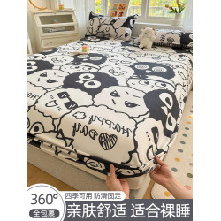 水洗棉床包床墊防塵罩床套宿捨單人卡通印花蓆夢思床罩全包床單套