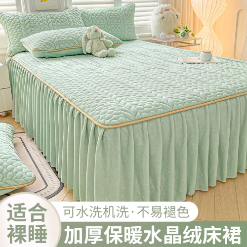 牛奶絨床裙單件加厚冬季床墊保護套罩遮醜下擺床包二合一2026新款