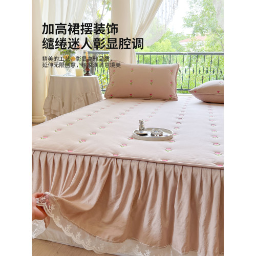 鹿雅優2024公主風夾棉床裙床包二合一新款蓆夢思床墊保護套防塵罩 鹿雅優2024公主風夾棉床裙床包二合一新款蓆夢思床墊保護套防塵罩