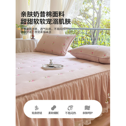 鹿雅優2024公主風夾棉床裙床包二合一新款蓆夢思床墊保護套防塵罩 鹿雅優2024公主風夾棉床裙床包二合一新款蓆夢思床墊保護套防塵罩