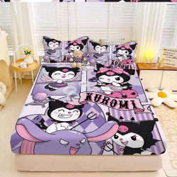 可愛卡通庫洛米床上單品臥室可愛床包蓆夢思床墊床套保護罩子