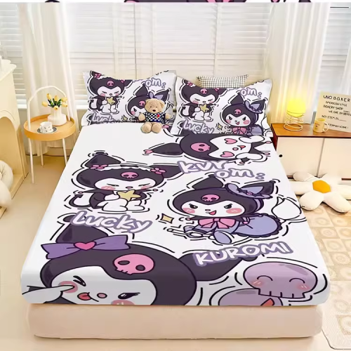 可愛卡通庫洛米床上單品臥室可愛床包蓆夢思床墊床套保護罩子 可愛卡通庫洛米床上單品臥室可愛床包蓆夢思床墊床套保護罩子
