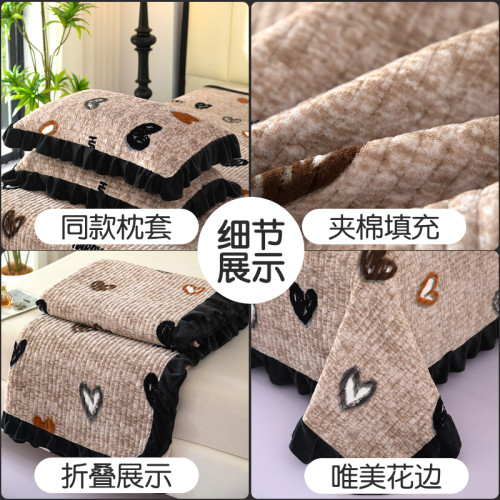 冬天加絨牛奶絨床蓋三件套秋冬季珊瑚絨榻榻米床單夾棉床墊炕蓋鋪
