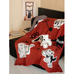 Retro| 針織半邊絨毛毯臥室蓋毯親膚辦公室午睡2025新款沙發毯子