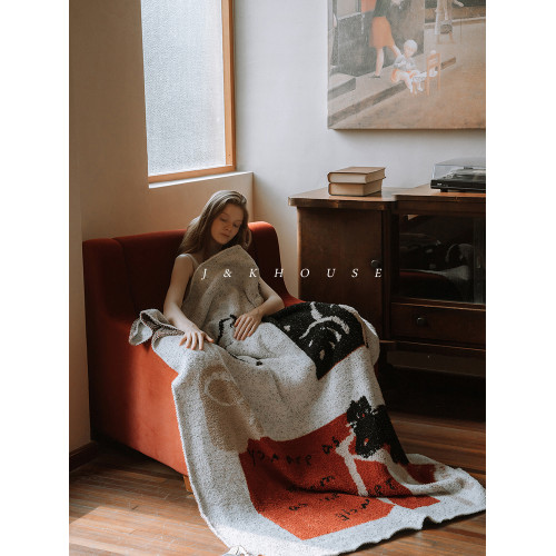Retro| 針織半邊絨毛毯臥室蓋毯親膚辦公室午睡2025新款沙發毯子