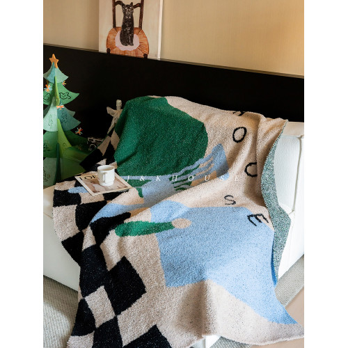 Retro| 針織半邊絨毛毯臥室蓋毯親膚辦公室午睡2025新款沙發毯子