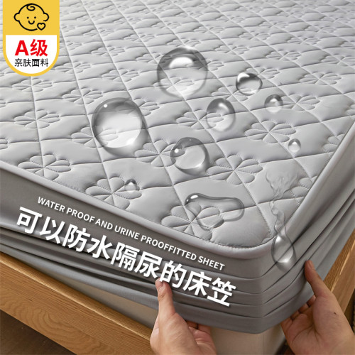 2025新款夾棉床包防水隔尿四季通用加厚單床墊保護床罩全包三件套