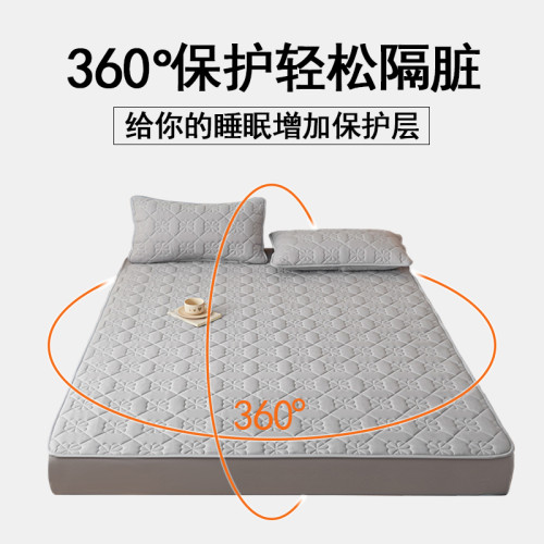 2025新款夾棉床包防水隔尿四季通用加厚單床墊保護床罩全包三件套