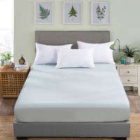 出口純棉床包床墊保護套全棉床罩純色白色斜紋蓆夢思保護罩