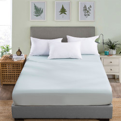 出口純棉床包床墊保護套全棉床罩純色白色斜紋蓆夢思保護罩