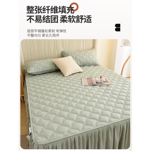純棉床裙單件四季通用全棉純色床墊保護罩床罩2025新款夾棉床裙罩
