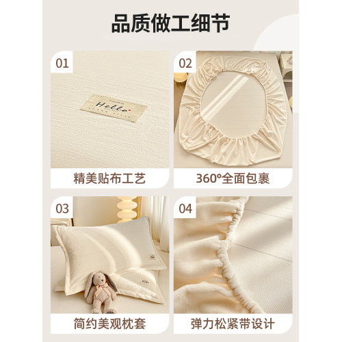 牛奶絨床包單件秋冬季加厚蓆夢思床墊保護罩套珊瑚絨床單2025新款