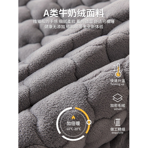 牛奶絨夾棉床包單件加厚保暖珊瑚絨床罩2025年新款冬季床墊保護罩