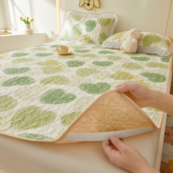 全棉夾棉防滑榻榻米床蓋單件可機洗絎縫床單三件套學生宿捨軟床墊