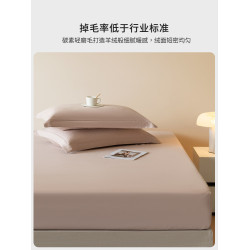 高級感加厚100Pro長絨棉磨毛床包單件純棉床罩全棉床墊保護三件套