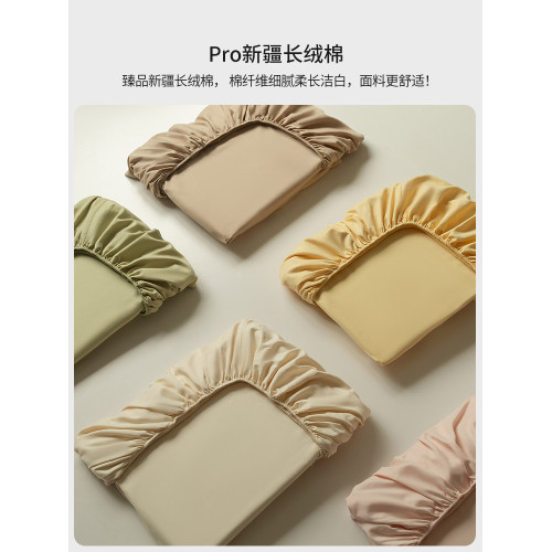高級感加厚100Pro長絨棉磨毛床包單件純棉床罩全棉床墊保護三件套