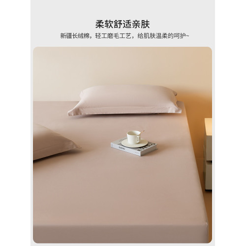 高級感加厚100Pro長絨棉磨毛床包單件純棉床罩全棉床墊保護三件套