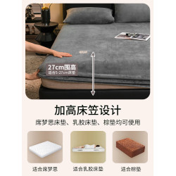 牛奶絨床包冬季加絨床罩珊瑚絨加厚床墊保護罩防滑床單套2026新款