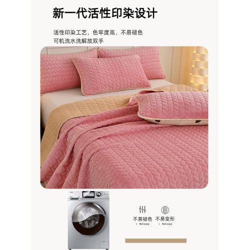 牛奶絨夾棉床單床蓋單件加厚珊瑚絨榻榻米床墊鋪墊三件套2026新款