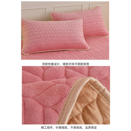 牛奶絨夾棉床單床蓋單件加厚珊瑚絨榻榻米床墊鋪墊三件套2026新款
